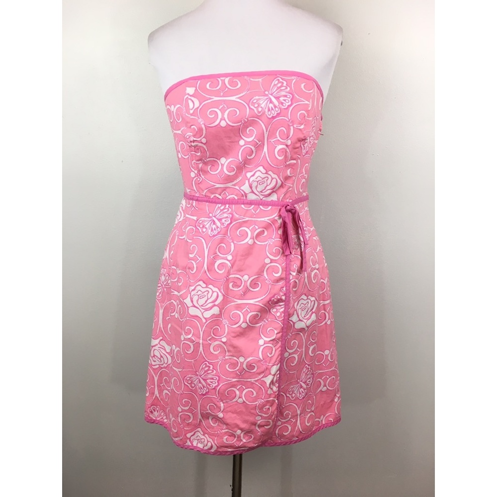 Lilly Pulitzer 6 Pink strapless butterfly dress - Picture 8 of 8